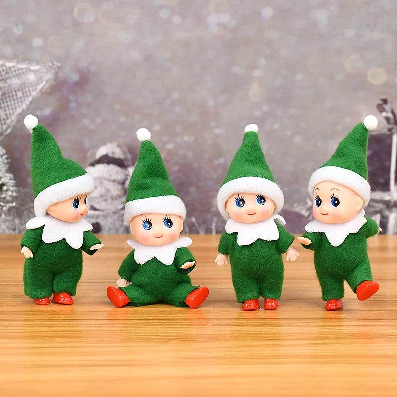 Christmas Baby Elf Dolls Mini Baby Pendants Merry Christmas Decor Gifts Festive Party Decoration Xmas Toys Gift For Kid Child