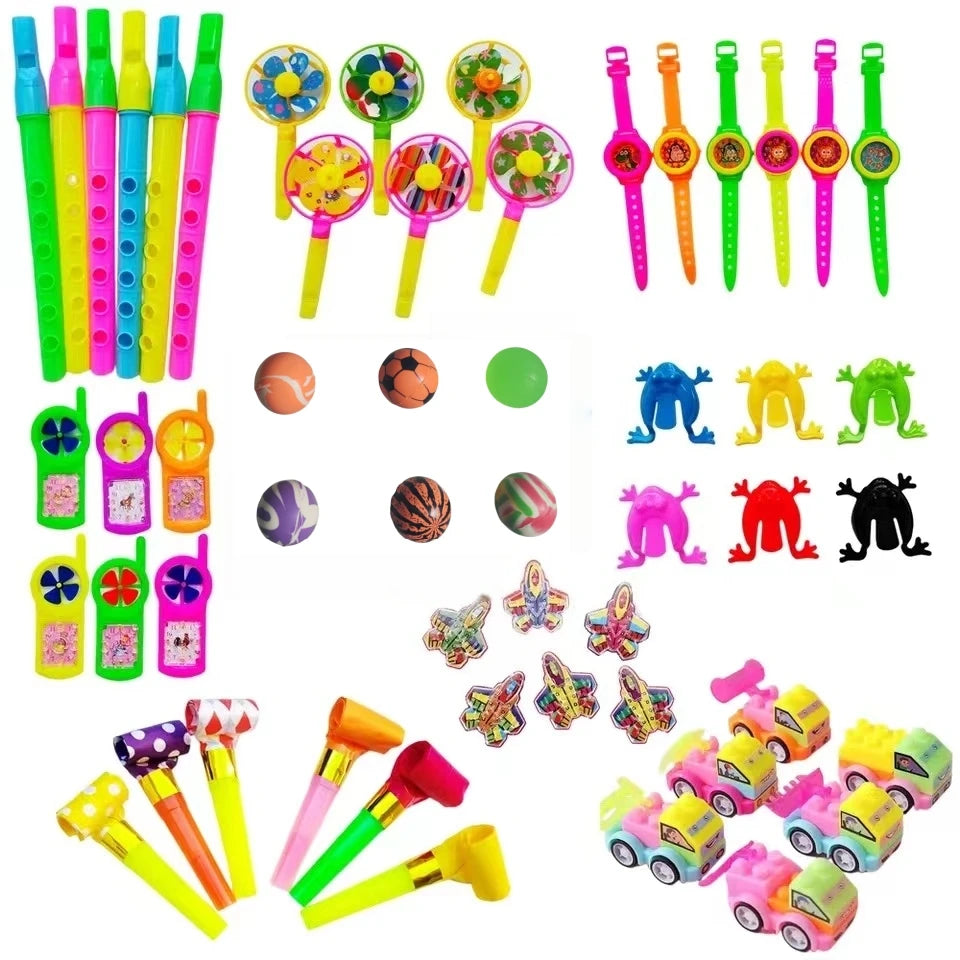 54Pcs  Children's Birthday Parties Popular Pinata Stuffed Baby Shower Toys Whistle Maze Toys Gift Game Goodie Bag Carnival Prize