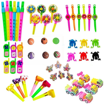 54Pcs  Children's Birthday Parties Popular Pinata Stuffed Baby Shower Toys Whistle Maze Toys Gift Game Goodie Bag Carnival Prize