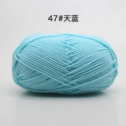 Likeecords 4-Strand  Milk Cotton Knitting Wool Yarn 60g/roll Soft Baby Yarn For Crochet Craft Sweater Hat Dolls