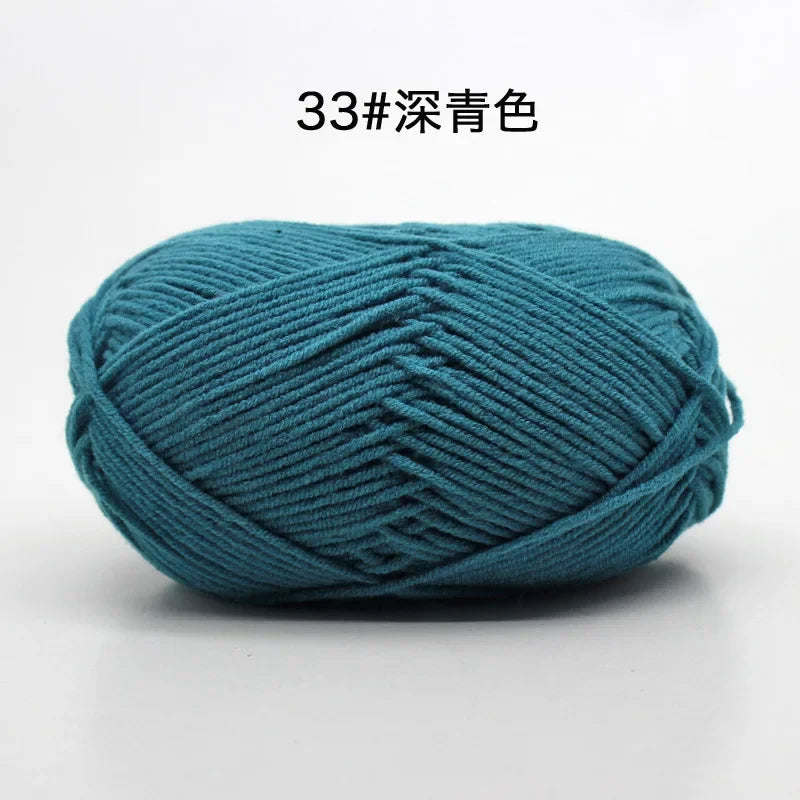 Likeecords 4-Strand  Milk Cotton Knitting Wool Yarn 60g/roll Soft Baby Yarn For Crochet Craft Sweater Hat Dolls