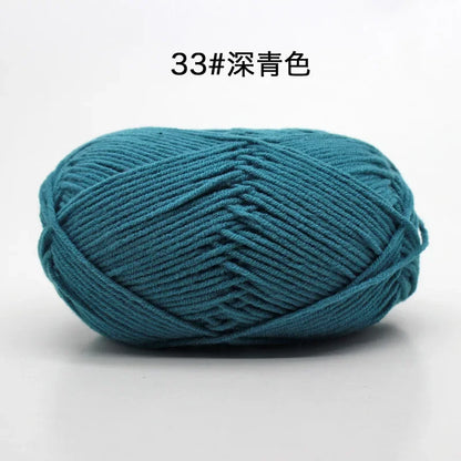 Likeecords 4-Strand  Milk Cotton Knitting Wool Yarn 60g/roll Soft Baby Yarn For Crochet Craft Sweater Hat Dolls