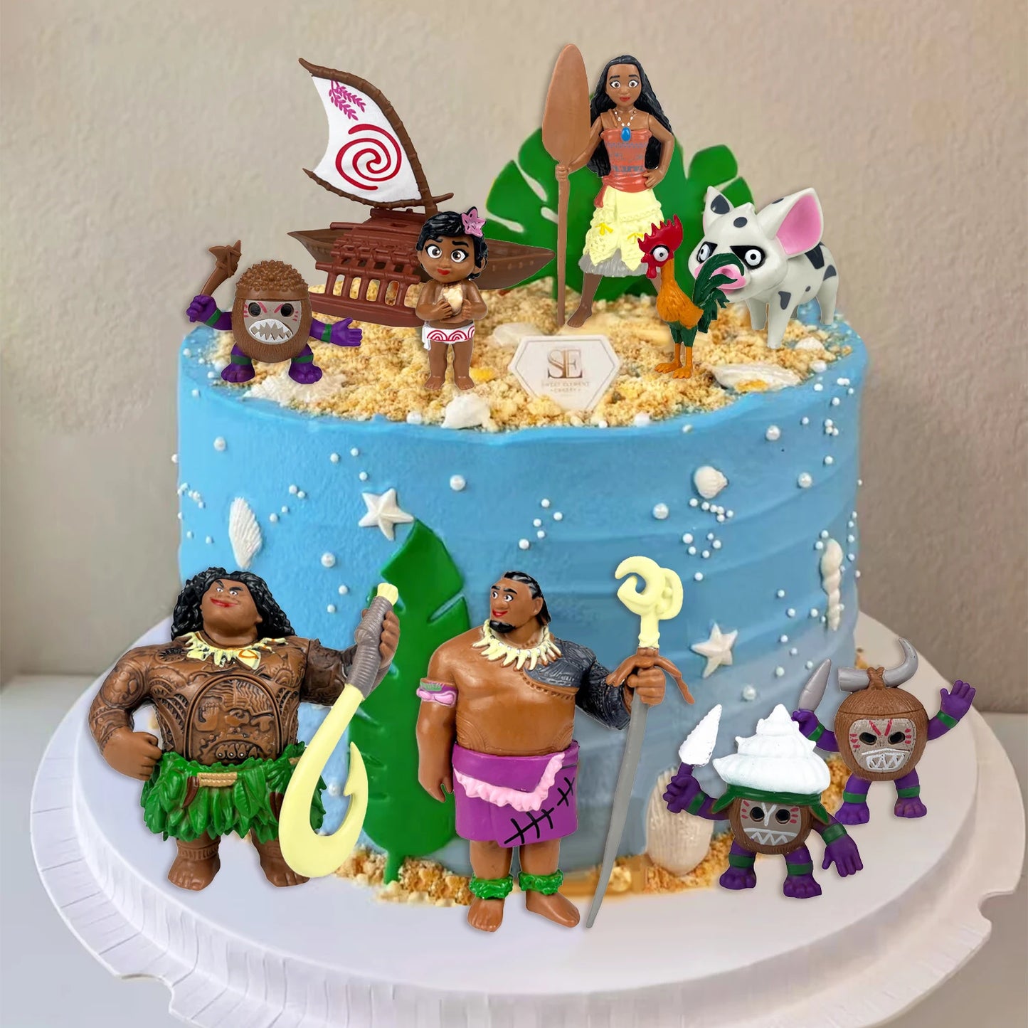 6PCS Moana Princess Cake Toppers, Moana Themed Party Supplies, Cake Toppers for Kids Girls Fans Birthday Baby Shower Decoration