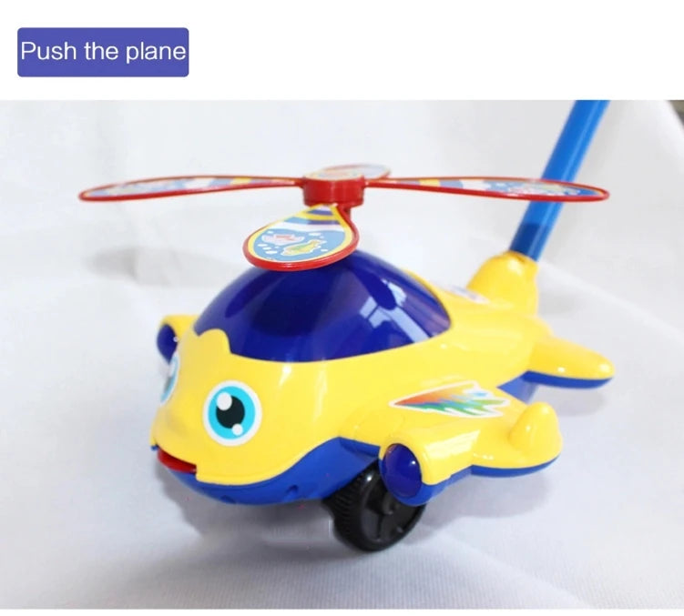 Baby Walker Toy Hand Push Toddler Toy Plane Car Toy Push Along Walking Toy for Kids Children Boys Girls Outdoor