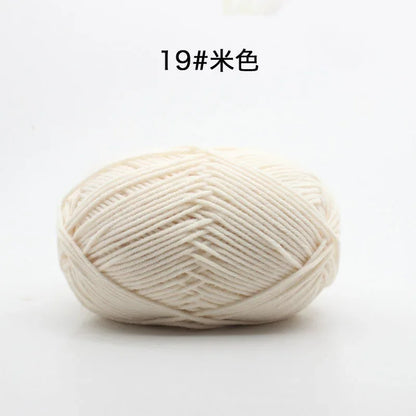 Likeecords 4-Strand  Milk Cotton Knitting Wool Yarn 60g/roll Soft Baby Yarn For Crochet Craft Sweater Hat Dolls