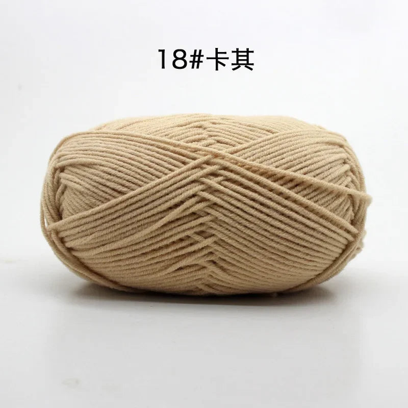 Likeecords 4-Strand  Milk Cotton Knitting Wool Yarn 60g/roll Soft Baby Yarn For Crochet Craft Sweater Hat Dolls