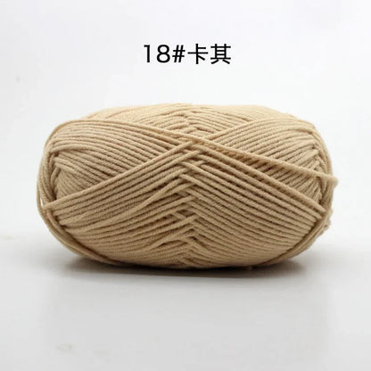 Likeecords 4-Strand  Milk Cotton Knitting Wool Yarn 60g/roll Soft Baby Yarn For Crochet Craft Sweater Hat Dolls