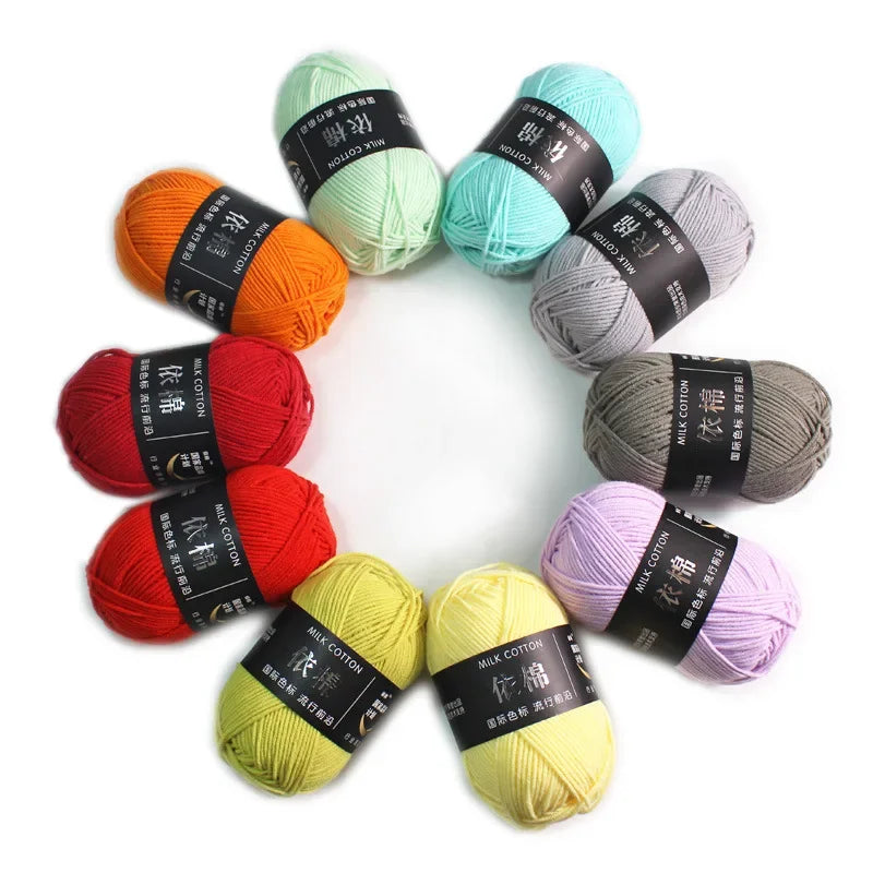 Likeecords 4-Strand  Milk Cotton Knitting Wool Yarn 60g/roll Soft Baby Yarn For Crochet Craft Sweater Hat Dolls