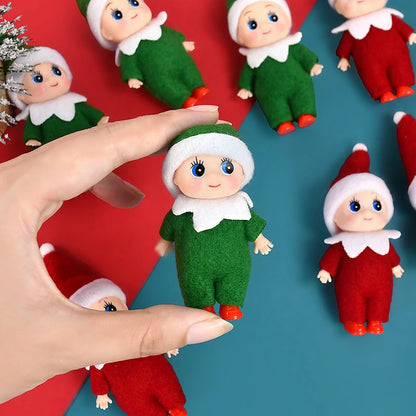 Christmas Baby Elf Dolls Mini Baby Pendants Merry Christmas Decor Gifts Festive Party Decoration Xmas Toys Gift For Kid Child