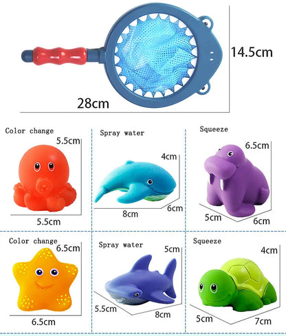 Baby Bath Toys Bathtub Colorful Toys Waterproof Bath Toys for Toddler Infant Boys Girls 0~3years Gift
