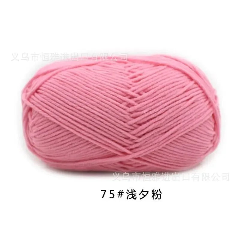 Likeecords 4-Strand  Milk Cotton Knitting Wool Yarn 60g/roll Soft Baby Yarn For Crochet Craft Sweater Hat Dolls