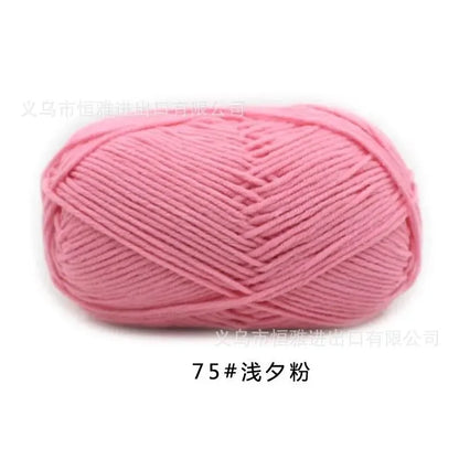 Likeecords 4-Strand  Milk Cotton Knitting Wool Yarn 60g/roll Soft Baby Yarn For Crochet Craft Sweater Hat Dolls