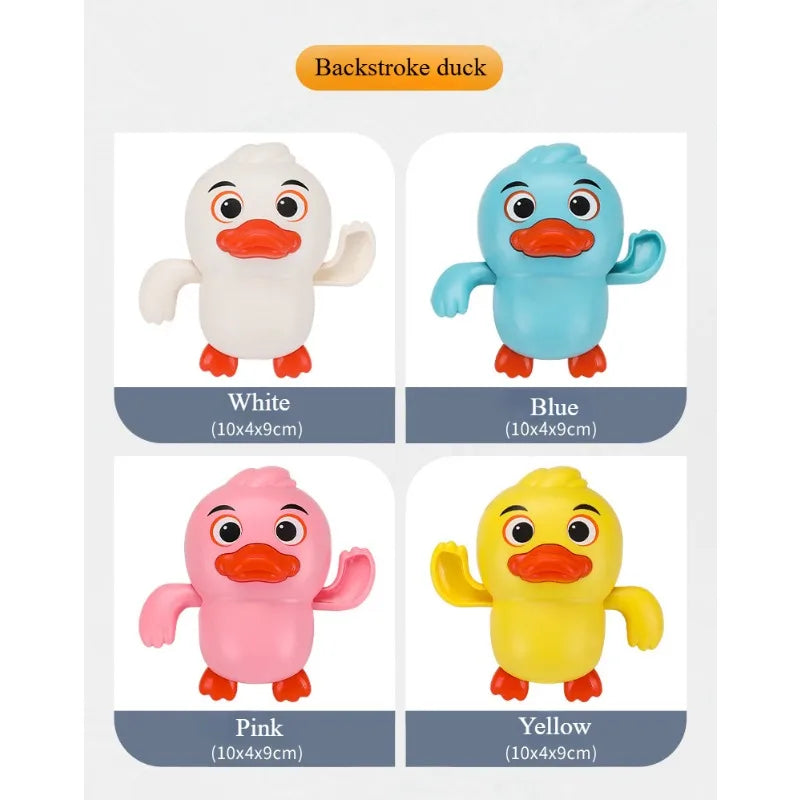 Baby Bathroom Wind-up Clockwork Cartoon Duck Shark Puffer Fish Animal Swimming Water Play Bath Toys Bathroom Baby Shark