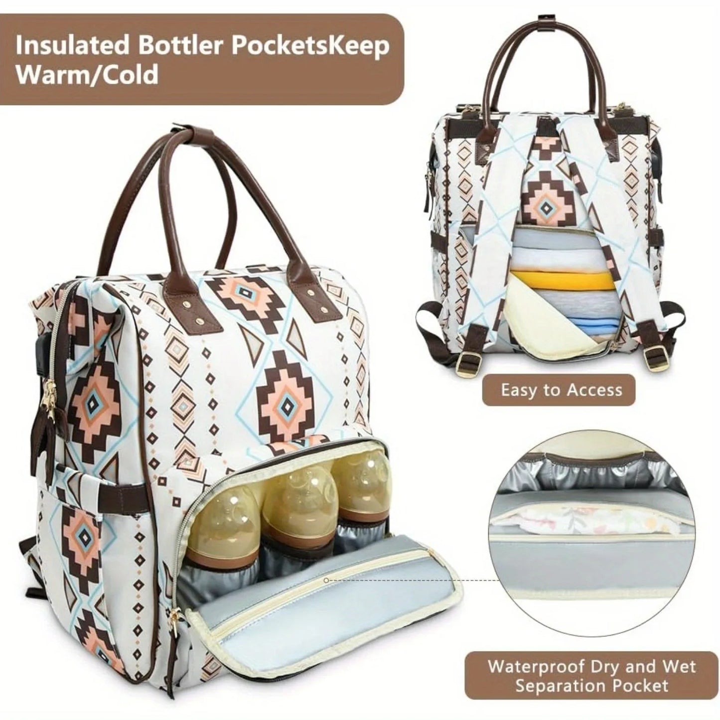 Portable Insulated Diaper Organizer Bag