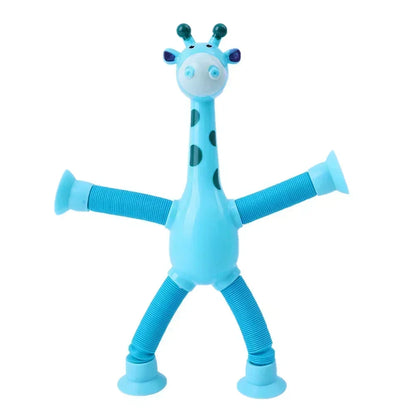 Children Suction Cup Toys Pop Tubes Stress Relief Telescopic Giraffe Hand Toys Sensory Bellows Toys Anti-stress Squeeze Toy Gift