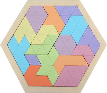 Wooden Tangram Jigsaw DIY Puzzle Kids Learning Educational Toys for Children Thinking Training Wood Toy Puzzles Montessori Games