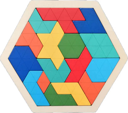 Wooden Tangram Jigsaw DIY Puzzle Kids Learning Educational Toys for Children Thinking Training Wood Toy Puzzles Montessori Games