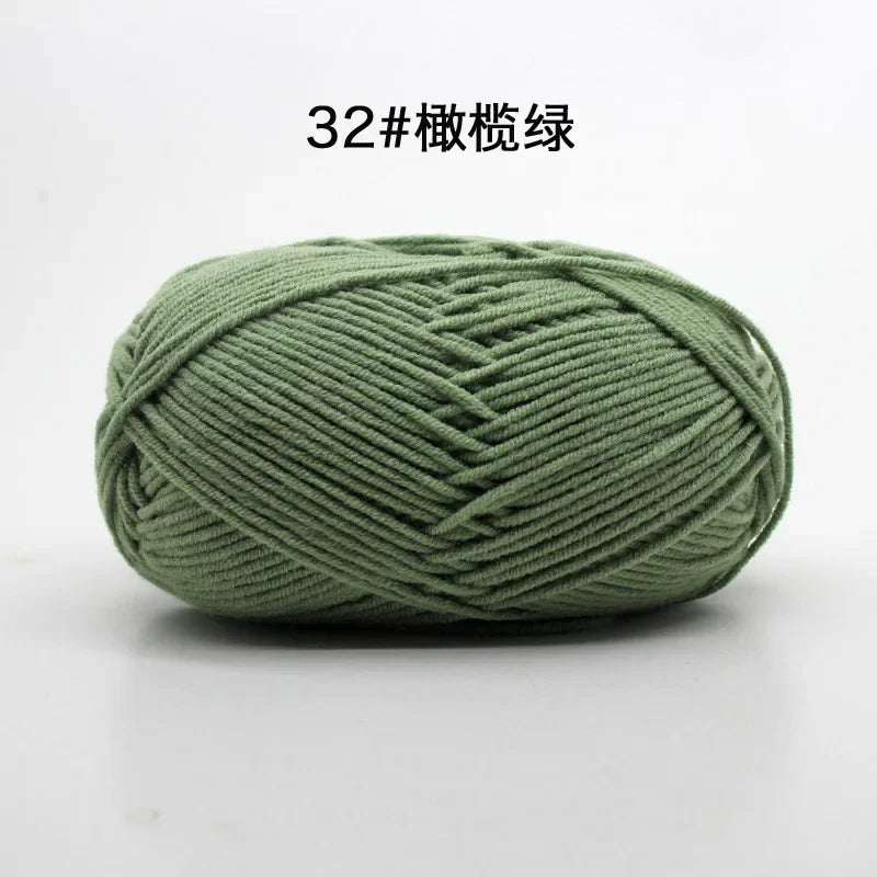 Likeecords 4-Strand  Milk Cotton Knitting Wool Yarn 60g/roll Soft Baby Yarn For Crochet Craft Sweater Hat Dolls