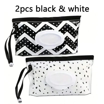 1/2pcs Baby Wipe Case, Travel Tissue Holder, Wet Wipes Storage Bag, Reusable Wet Wipe Pouch For Travel, Mask Bags, Tissue Bags