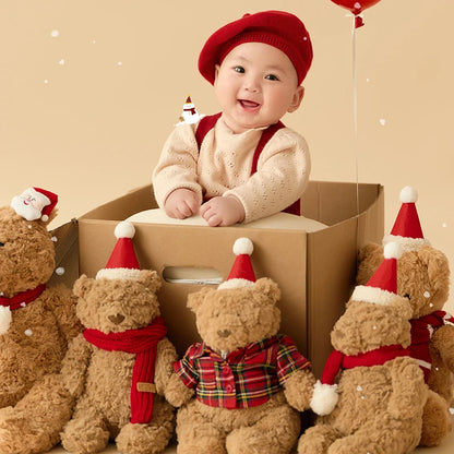 Baby Christmas Clothing For Photo Knitted Hat Jumpsuit Socks Suit Santa Bear Toys Infant Shoot Props 100 Days Baby Accessories