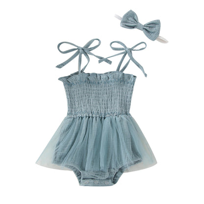 Baby Sleeveless Ruffle Romper Set
