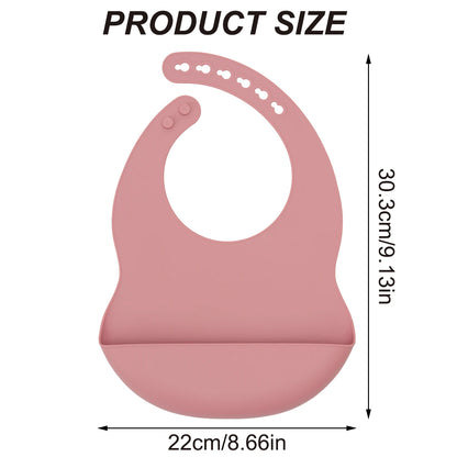 Color Kids 1PCS Silicone Baby Bib Adjustable Waterproof Feeding Bib BPA Free Soft Drool Bib Newborn Essentials Saliva Towel