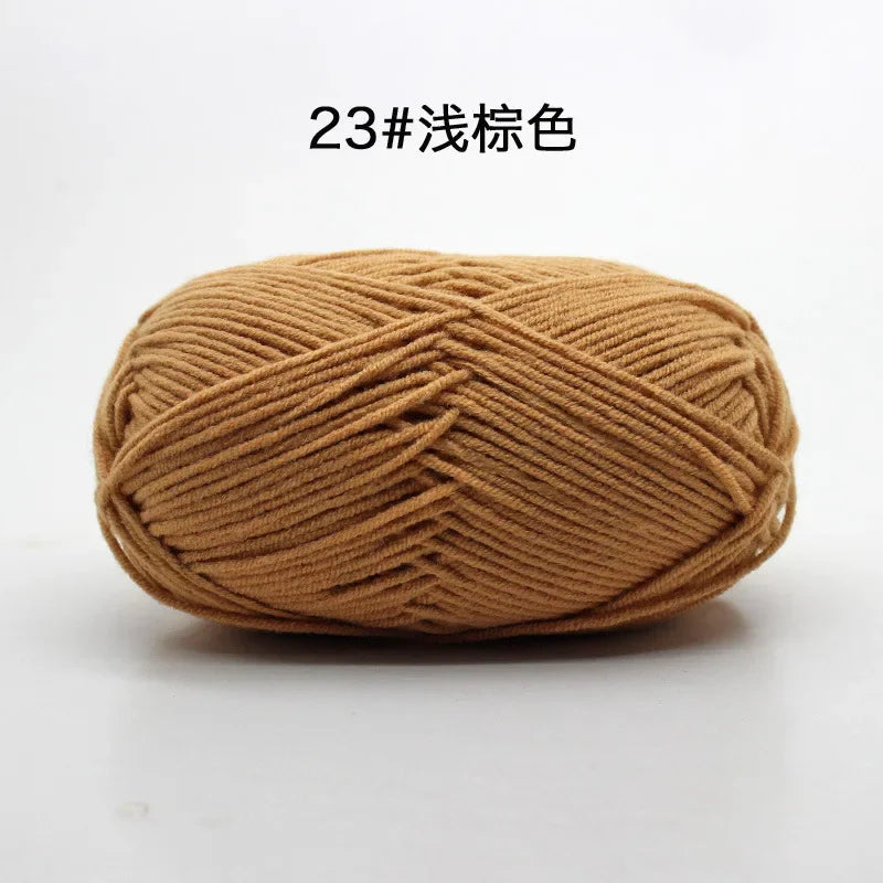 Likeecords 4-Strand  Milk Cotton Knitting Wool Yarn 60g/roll Soft Baby Yarn For Crochet Craft Sweater Hat Dolls