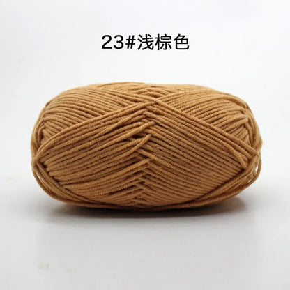 Likeecords 4-Strand  Milk Cotton Knitting Wool Yarn 60g/roll Soft Baby Yarn For Crochet Craft Sweater Hat Dolls