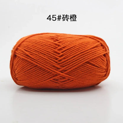 Likeecords 4-Strand  Milk Cotton Knitting Wool Yarn 60g/roll Soft Baby Yarn For Crochet Craft Sweater Hat Dolls