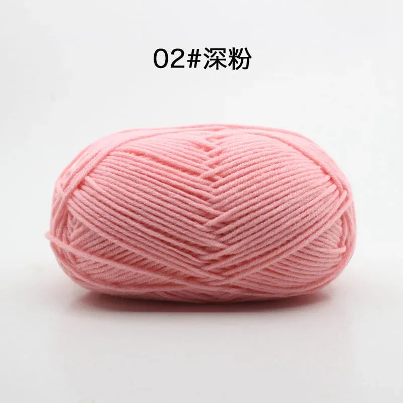 Likeecords 4-Strand  Milk Cotton Knitting Wool Yarn 60g/roll Soft Baby Yarn For Crochet Craft Sweater Hat Dolls
