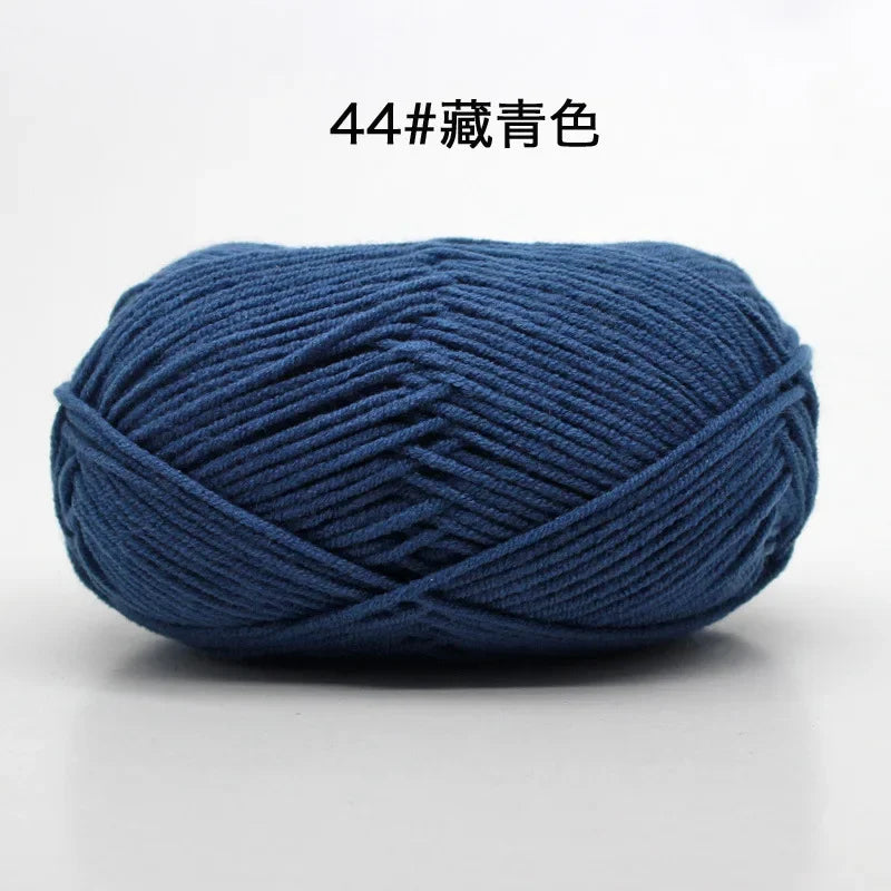 Likeecords 4-Strand  Milk Cotton Knitting Wool Yarn 60g/roll Soft Baby Yarn For Crochet Craft Sweater Hat Dolls