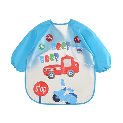 Waterproof EVA Full Sleeve Baby Bibs Children Apron Long Sleeve Feeding Smock Kids Eating Breastplate Infant Scarf Clothing
