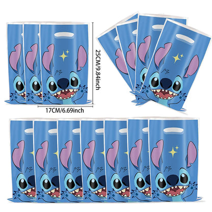 30pcs Blue Pink Stitch Party Gift Bags with Handles Lilo & Stitch Themed Party Favors Bags Baby Shower Kids Birthday Party Decor