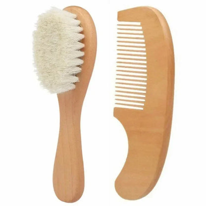 Baby Wood Brush Comb Beech Soft Wool Newborn Comb for Head Massager Baby Cleaning Shower Pure Natur Hairbrush Baby Care