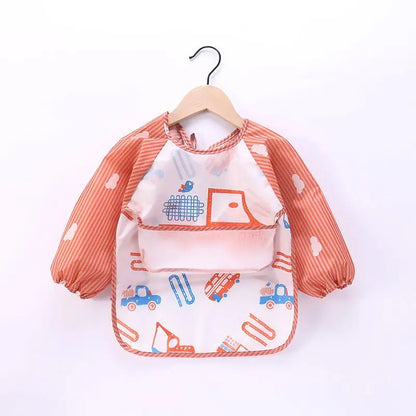 Waterproof EVA Full Sleeve Baby Bibs Children Apron Long Sleeve Feeding Smock Kids Eating Breastplate Infant Scarf Clothing