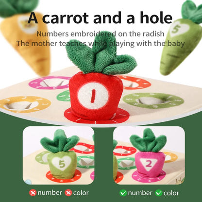 Baby Carrot Harvest Game Montessori Toy Pull Turnip Toddler Motor Skills Training Color Learning Educational Toys For Children