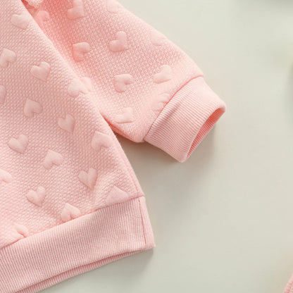 Autumn Baby Girl Heart Print Set