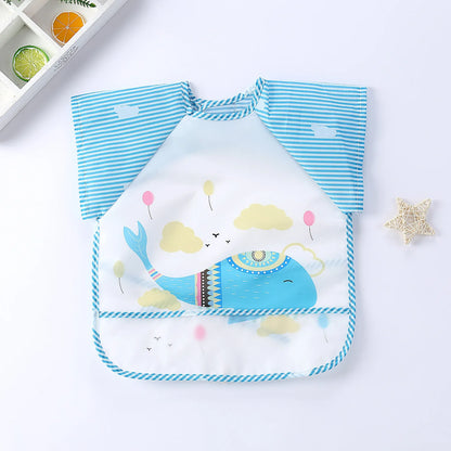Waterproof EVA Full Sleeve Baby Bibs Children Apron Long Sleeve Feeding Smock Kids Eating Breastplate Infant Scarf Clothing