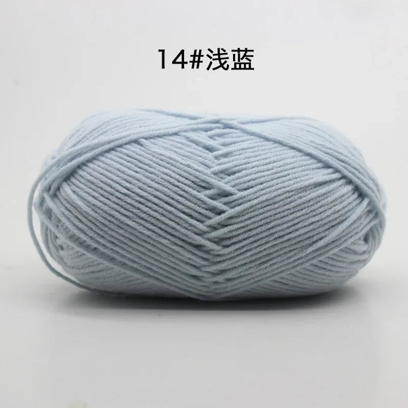 Likeecords 4-Strand  Milk Cotton Knitting Wool Yarn 60g/roll Soft Baby Yarn For Crochet Craft Sweater Hat Dolls