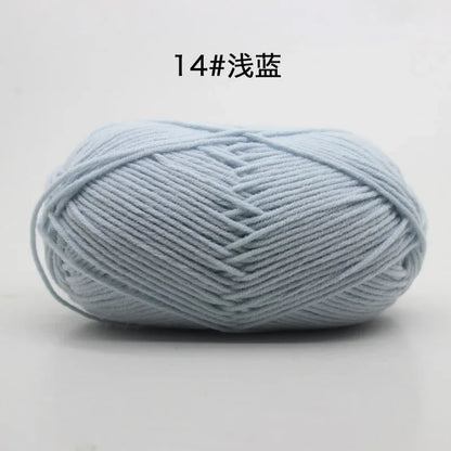 Likeecords 4-Strand  Milk Cotton Knitting Wool Yarn 60g/roll Soft Baby Yarn For Crochet Craft Sweater Hat Dolls