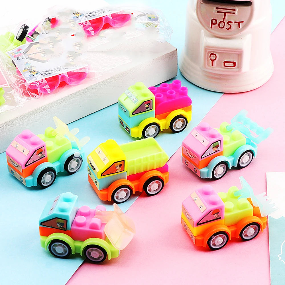 24Pcs DIY Puzzle Building Block Cars Toys Construction Vehicle Kids Baby Shower Birthday Party Gifts Pinata Party Favors Bag