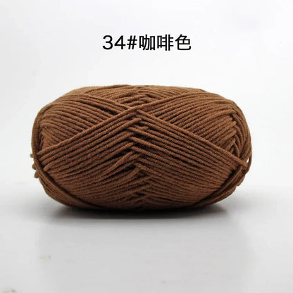 Likeecords 4-Strand  Milk Cotton Knitting Wool Yarn 60g/roll Soft Baby Yarn For Crochet Craft Sweater Hat Dolls