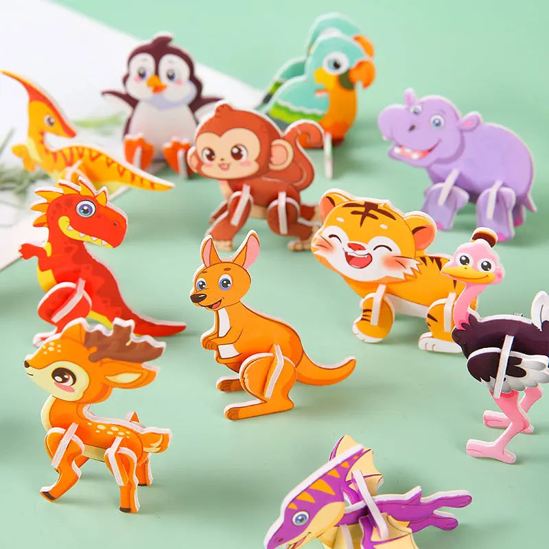30Pcs Mini Animal DIY Jigsaw Puzzles Toys for Kids Birthday Party Favors Classroom Rewards Baby Shower Gifts Pinata Filler