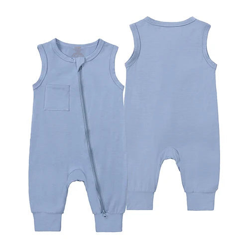 Essentials Summer Baby Romper Clothes Bamboo Fiber Toddler Jumpsuit Sleeveless Onesies Kids Pajamas Solid Bodysuit For Newborn