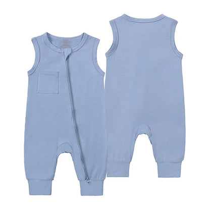 Essentials Summer Baby Romper Clothes Bamboo Fiber Toddler Jumpsuit Sleeveless Onesies Kids Pajamas Solid Bodysuit For Newborn