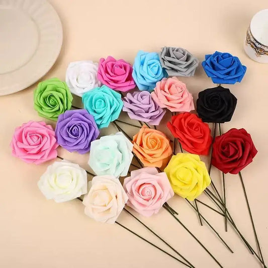 25pcs Artificial Flowers, Fake Flowers Roses W/stem For DIY Wedding Bouquets Centerpieces Arrangements Party Home Decorations