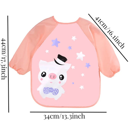 Waterproof EVA Full Sleeve Baby Bibs Children Apron Long Sleeve Feeding Smock Kids Eating Breastplate Infant Scarf Clothing