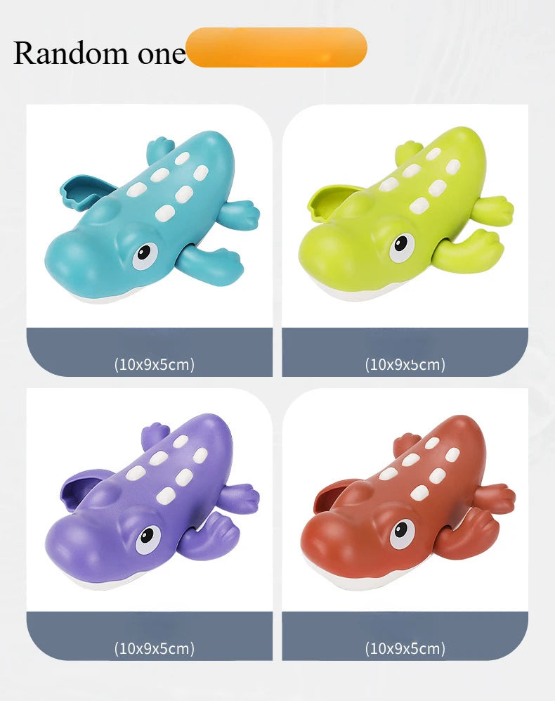 Baby Bathroom Wind-up Clockwork Cartoon Duck Shark Puffer Fish Animal Swimming Water Play Bath Toys Bathroom Baby Shark