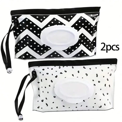 1/2pcs Baby Wipe Case, Travel Tissue Holder, Wet Wipes Storage Bag, Reusable Wet Wipe Pouch For Travel, Mask Bags, Tissue Bags