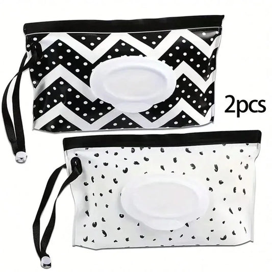 1/2pcs Baby Wipe Case, Travel Tissue Holder, Wet Wipes Storage Bag, Reusable Wet Wipe Pouch For Travel, Mask Bags, Tissue Bags
